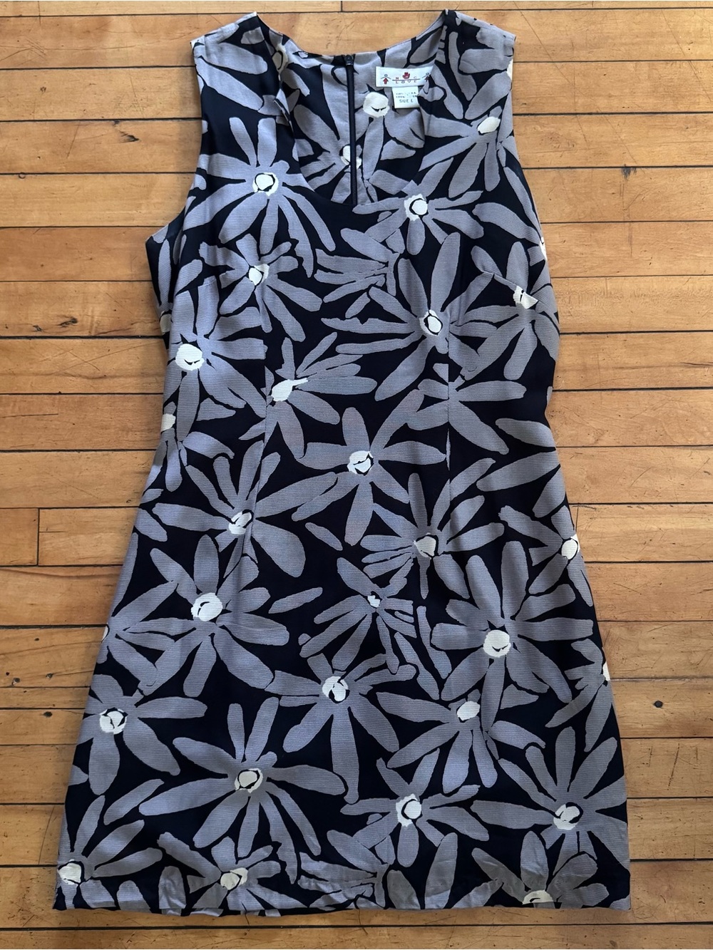 Vintage Y2K NC Love Mini Dress Women Medium Black Floral Grunge Shift size large